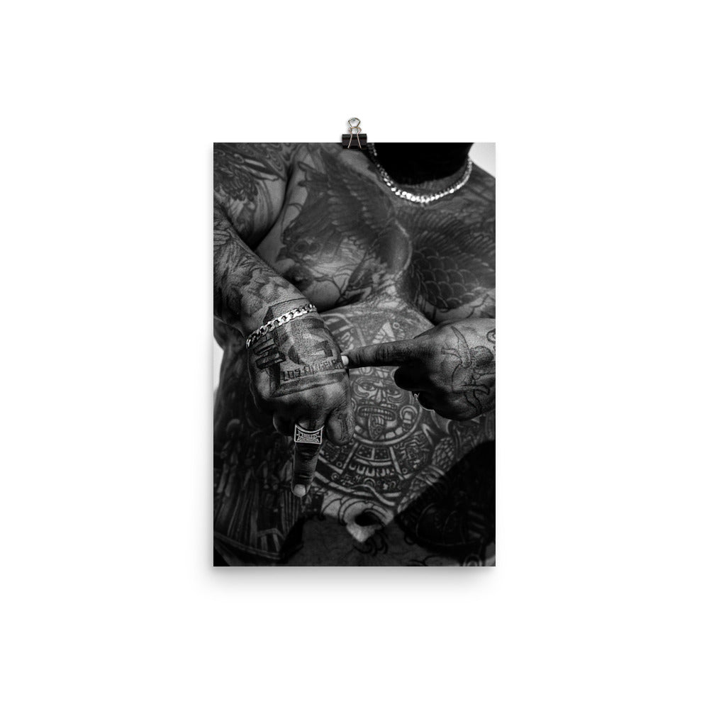 Finger photo-paper poster