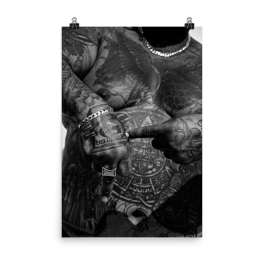 Finger photo-paper poster